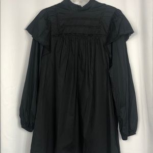 Wild Fable Black High Neck Poplin Mini Dress